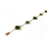 Sophie model 5 fiori armband in zilver roze verguld donkergroen