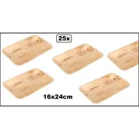Themaparty 25x BIO Palmblad borden 16x24cm - bord eten diner kerst next generation palm 100% composteerbaar