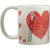 Arti Casa Mok Stenen Hart 300 Ml Keramiek Wit/rood