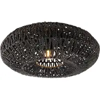 QAZQA Retro plafondlamp zwart touw 50cm - Lina