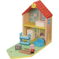 Pipsa Possu - Houten poppenhuis inclusief Peppa en meubels - Speelfiguur