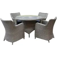 AVH-Collectie Bilbao Riccione dining tuinset 110 cm rond 5-delig grijs