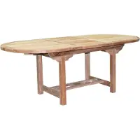 AVH-Collectie Ovaal uitschuifbare dining tuintafel 160-210x90xH76 cm teakbladdikte 4 cm