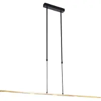 QAZQA Hanglamp zwart met goud incl. LED dimbaar - Bold