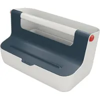 Leitz Cosy Draagbare Opbergdoos Met Vakjes - Opbergbox Met Deksel - Ideaal voor Thuiskantoor/Thuiswerken - Fluweel Grijs
