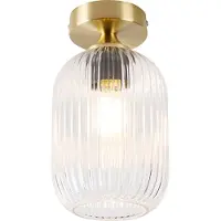 QAZQA Art Deco Plafondlamp Messing met Helder Glas - Banci