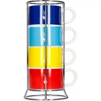 Bialetti Impilabili Di Colori cappuccino / koffie kopjes in rek 4 stuks