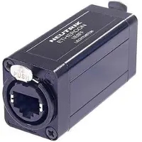 Neutrik doorgangskoppeling Ethercon 14 x 10 cm staal zwart