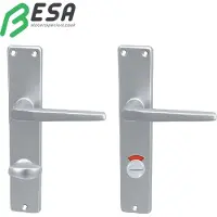Weka WC deurbeslag 90 rood/wit met krukkenpaar Zilver