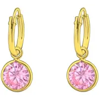 Montebello Oorbellen Aster Pink - 925 Zilver Verguld - ∅6mm