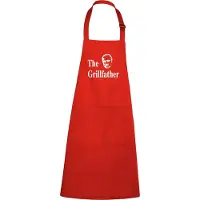 Kariban mijncadeautje - luxe keukenschort - The Grillfather Corleone - rood