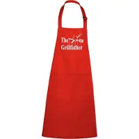 Kariban mijncadeautje - luxe keukenschort - The Grillfather - rood