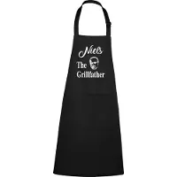 Kariban mijncadeautje - luxe keukenschort - The Grillfather Corleone - met naam - zwart
