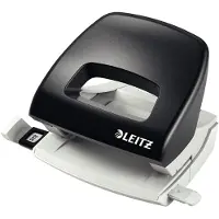Leitz NeXXt Mini Perforator - Perforeert Tot 16 Vel - Voor Mappen En Ringbanden - Ideaal Voor Thuiskantoor/Thuiswerkplek - Zwart