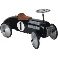 Goki Loopauto - Nummer 1 Zwart - 73,5x35x40cm - Metaal en Kunststof - 1+