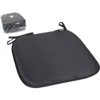 Gerimport Geimport Stoelkussen - binnen/buiten - zwart - 39x3 cm - polyester - tuinstoelkussens