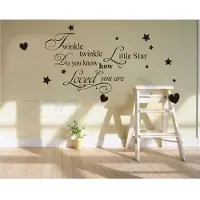 AA Commerce Muursticker Met Tekst - Muurtekst Babykamer - Twinkle Twinkle - Zwart