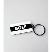 Paper Dreams Sleutelhanger Boef 13,5 X 4,5 Cm Staal Zwart/wit