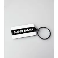 Paper Dreams Sleutelhanger Super Mama 13,5 X 4,5 Cm Zwart/wit