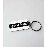 Paper Dreams Sleutelhanger Good Luck 13,5 X 4,5 Cm Zwart/wit