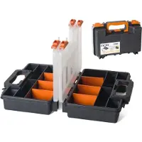 Gerimport gereedschapskoffer organizer 28 x 12 x 21 cm zwart