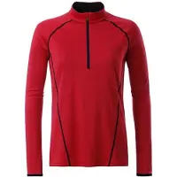 James & nicholson James and Nicholson Dames/dames Sport Top met lange mouwen (Rood/zwart)