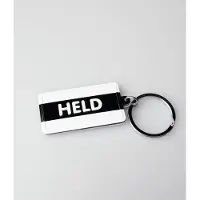 Paper Dreams Sleutelhanger Held 13,5 X 4,5 Cm Staal Zwart/wit