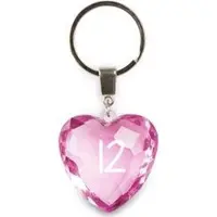 Miko sleutelhanger - 12 jaar - diamant hartvormig roze