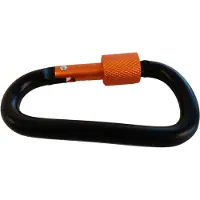 ABC-led Karabijnhaak / sleutelhanger - Zwart/oranje