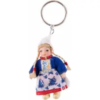 Matix - Sleutelhanger - Boerin Frieda Blauw - 12 cm Porselein