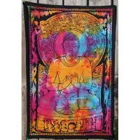 WGifts Wandkleed - Boeddha - Wanddoek - Bedsprei - 112x78 cm - Muurkleed
