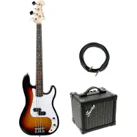 Fazley FPB118 Sunburst elektrische basgitaar + versterker + kabel