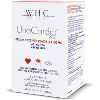 WHC Unocardio Hooggedoseerde omega3 X2 60 St Zachte capsules