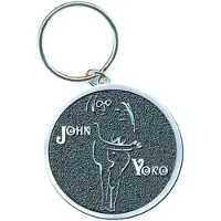 Rock Off John Lennon Sleutelhanger John & Yoko Grijs