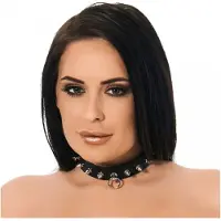 Rimba - Halsband 2.5 cm. breed, versierd met spikes - Maat: SM