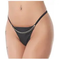Rimba Leren String Met kettinkje aan voorzijde