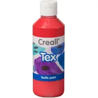 Creall Tex - Textiel- & Stoffenverf - Rood - 250ml - Machine wasbaar na fixatie - Voor T-shirts, jeans, schoenen, stoffen tassen, meubels en auto-interieurs/hemelbekleding - Gemaakt in NL - Glutenvrij