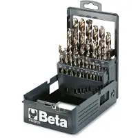 Beta Set spiraalboren, korte uitvoering HSS-CO 8% volledig geslepen (art. 415) in kistje 415/SP25 - 004150425