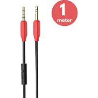 Hoco UPA12 - AUX Audiokabel - 3,5mm naar 3,5mm Jack - Microfoon - 1 meter - Rood