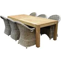 AVH-Collectie Macau Krista dining tuinset 240x100xH77 cm 7 delig rotan