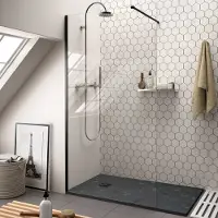Saniclear Redro douchewand 120cm anti-kalk 8mm zwart