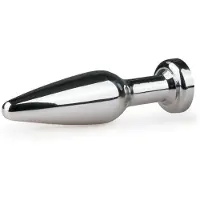 Easytoys Anal Collection - Zilveren anaalplug gemaakt van metalen kegel met witte siersteen 1 St