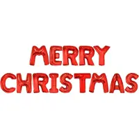 Funny fashion Ballonset MERRY CHRISTMAS - 41 cm - Rood - Feestdecoratievoorwerp