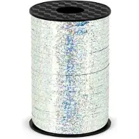 Party Deco Polyband Holografisch Zilver - 225m