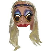 Funny fashion Masker Vrouw met Bril en Pruik | Verkleedmasker