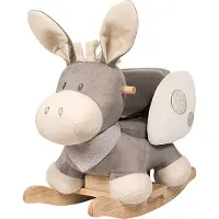 Nattou schommeldier, ezel, cappuccino/beige
