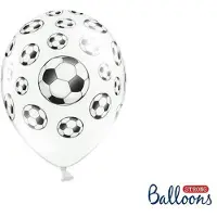 My Dream Day Ballonnen 30cm, Footballs, Pastel Pure wit (1 zakje met 6 stuks)