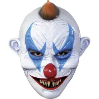 Haza Clown punkie masker luxe (rood, blauw en wit (handgeschilderd))