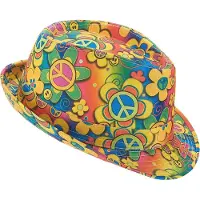 Vegaoo - Hippie borsalino hoed voor volwassenen