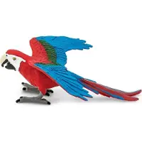 Safari Speeldier Groenvleugelara 10 X 9 Cm Rood/blauw